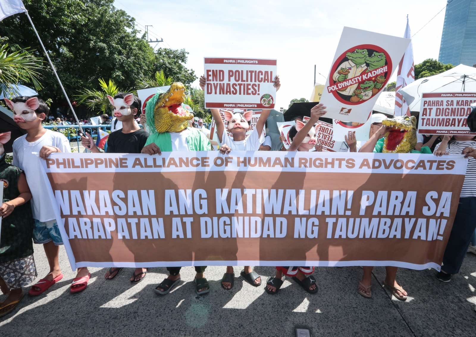 Various progressive groups from different religious, environmental, and political sectors marched down from EDSA shrine to the People Power Monument in a call to end corruption in the country titled ‘White Ribbon March’ on Sunday, 28 June, 2026 in Quezon City. 

The event started with a Catholic mass at National Shrine of Mary, Queen of Peace before marching down with different organizations from different roads nearby People Power Monument where a cultural event was staged.

Authorities are seen visible during the said protest around the area.| Aram Lascano