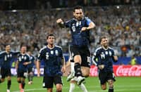 LIONEL Messi celebrates after scoring a goal that gave Argentina a 3-1 win over Jordan in the group stage of the FIFA World Cup on Saturday.