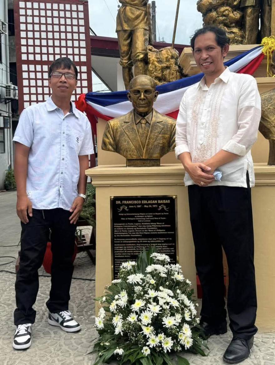 AT the newly-unveiled monument.