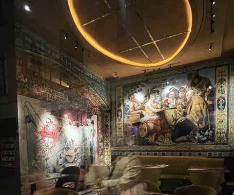 INTERIOR of Los Gabrieles, a historic tavern in Madrid, Spain, reopened in 2026 after a lengthy closure.