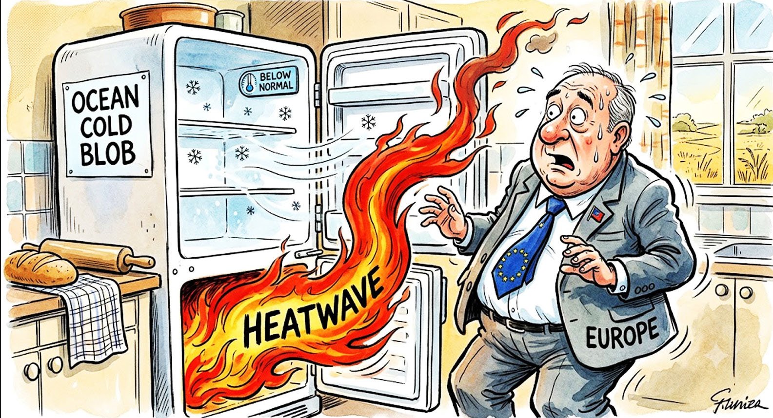OCEAN ‘COLD BLOB’ BEHIND HEATWAVE?