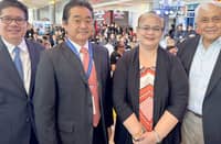 GOVERNMENT officials join Mitsubishi Motors Philippines Corp. president and chief executive officer Ritsu Imaeda during the Philippine International Motor Show in Pasay City.