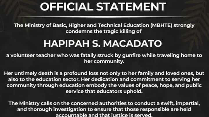 Stray bullet kills teacher during deadly ambush
