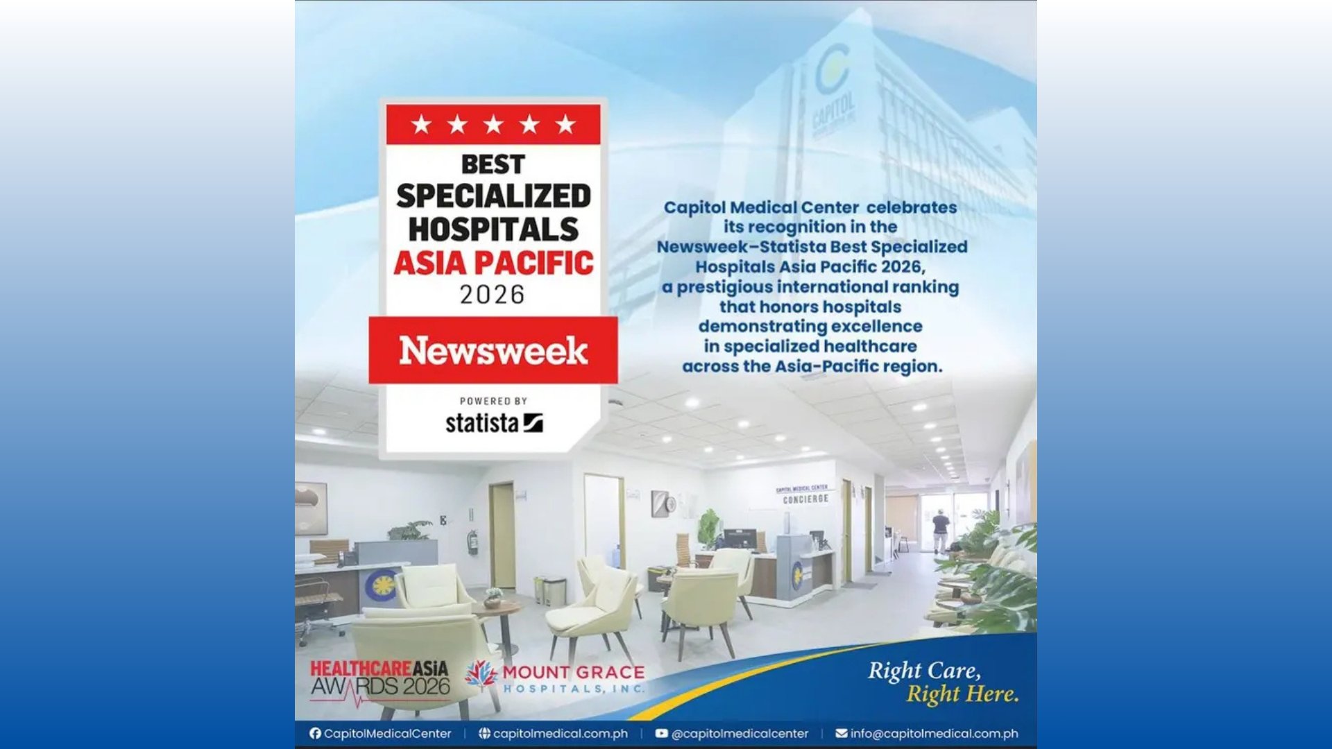 Capitol Medical  Center makes Asia-Pacific best list