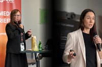 PALO Alto Networks Country Manager Bernadette Nacario (left) and Unit 42 Vice President and Managing Partner for Japan and Asia Pacific Philippa Cogswell (right) speak at a Tuesday media briefing on the benefits, risks, and opportunities today's AI-driven world presents.