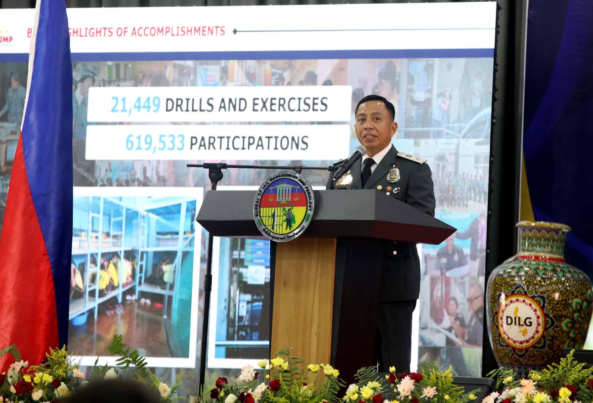 (July 01 2026) Bureau of Jail Management and Penology (BJMP) Officer in charge and deputy chief for administration JCSUPT Dennis Rocamora speak during the 35th anniversary celebration held at MICE center in Quezon City Hall on Wednesday July 1 2026. one of the event highlights is the accomplishments project implemented, a livelihood project for the thousands of PDL it helps earn extra income for their family. Photo/Analy Lab