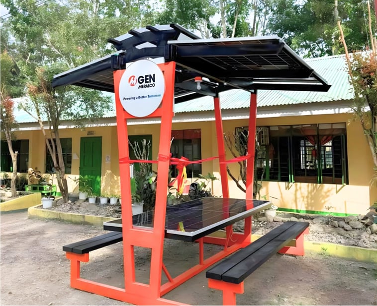 THE Solar Shed Charging Station at Dona Josefa E. Marcos High School in Cordon, Isabela, built from repurposed solar panels by MGEN Renewables.