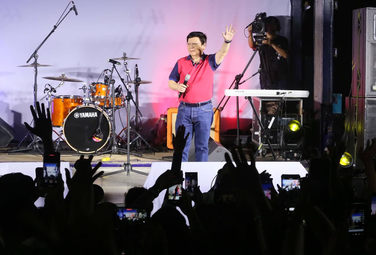 (July 01 2026) Senator Rodante Marcoleta speak during the 2nd day INC emergency rally at people power Monument on Wednesday July 1 2026. Photo/Analy Labor