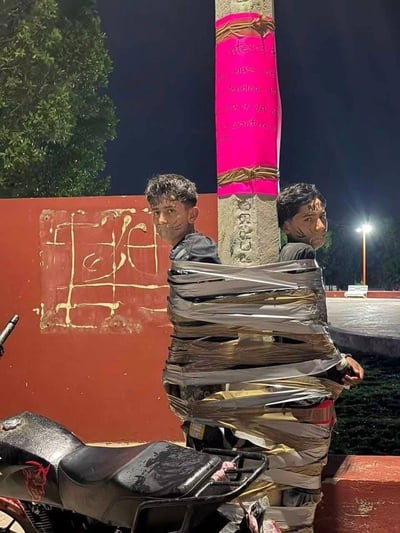 'Batman' vigilante leaves alleged thieves tied to lampposts in Mexico