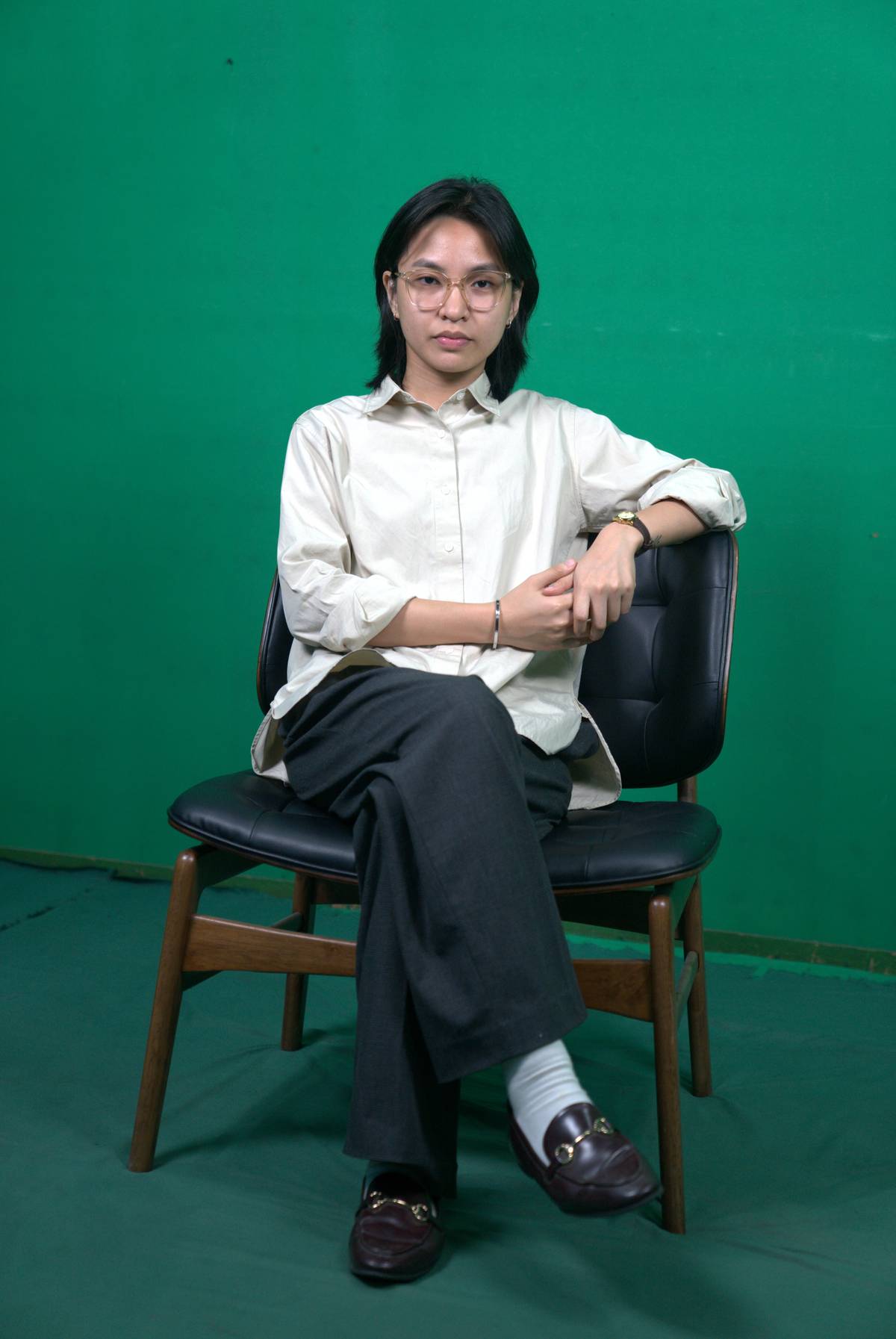 VIVIENNE Angeles delivers understated power in smart casual as an Online editor.
