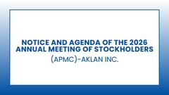 (APMC)-Aklan Inc. Notice and Agenda of the 2026 Annual Meeting of Stockholders