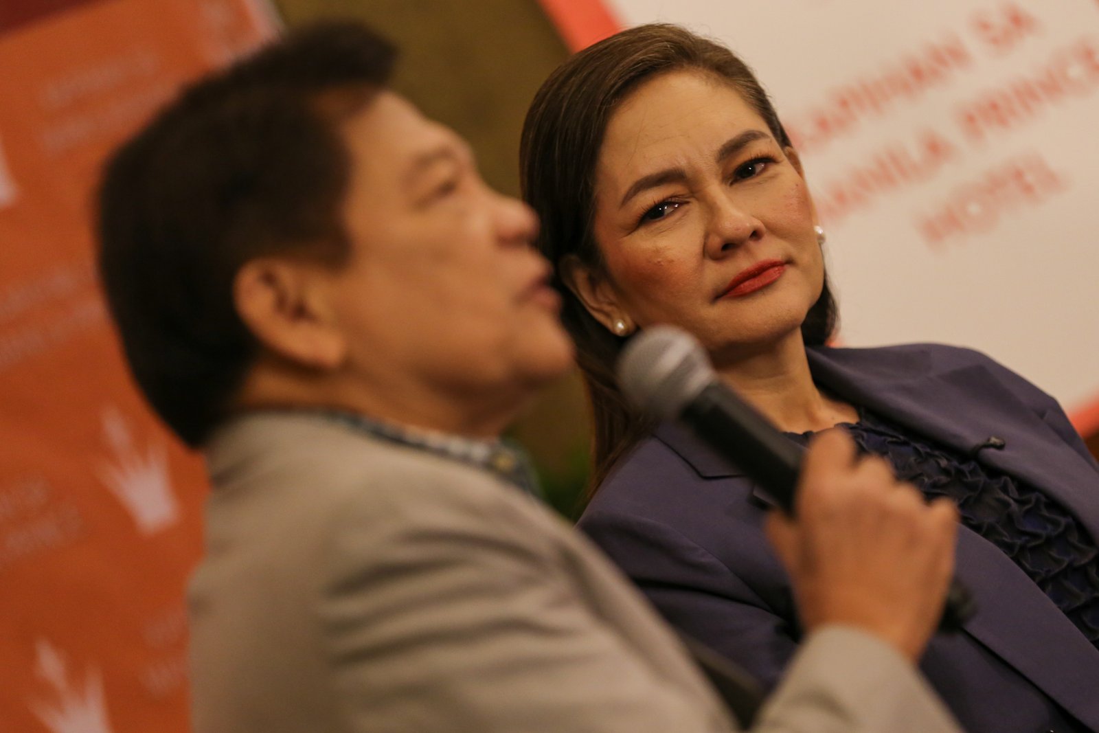 Senator Risa Hontiveros addresses issues surrounding the Anti-Political Dynasty Bill and the Juvenile Justice Act during a press briefing at the Manila Prince Hotel on 02 July 2026.