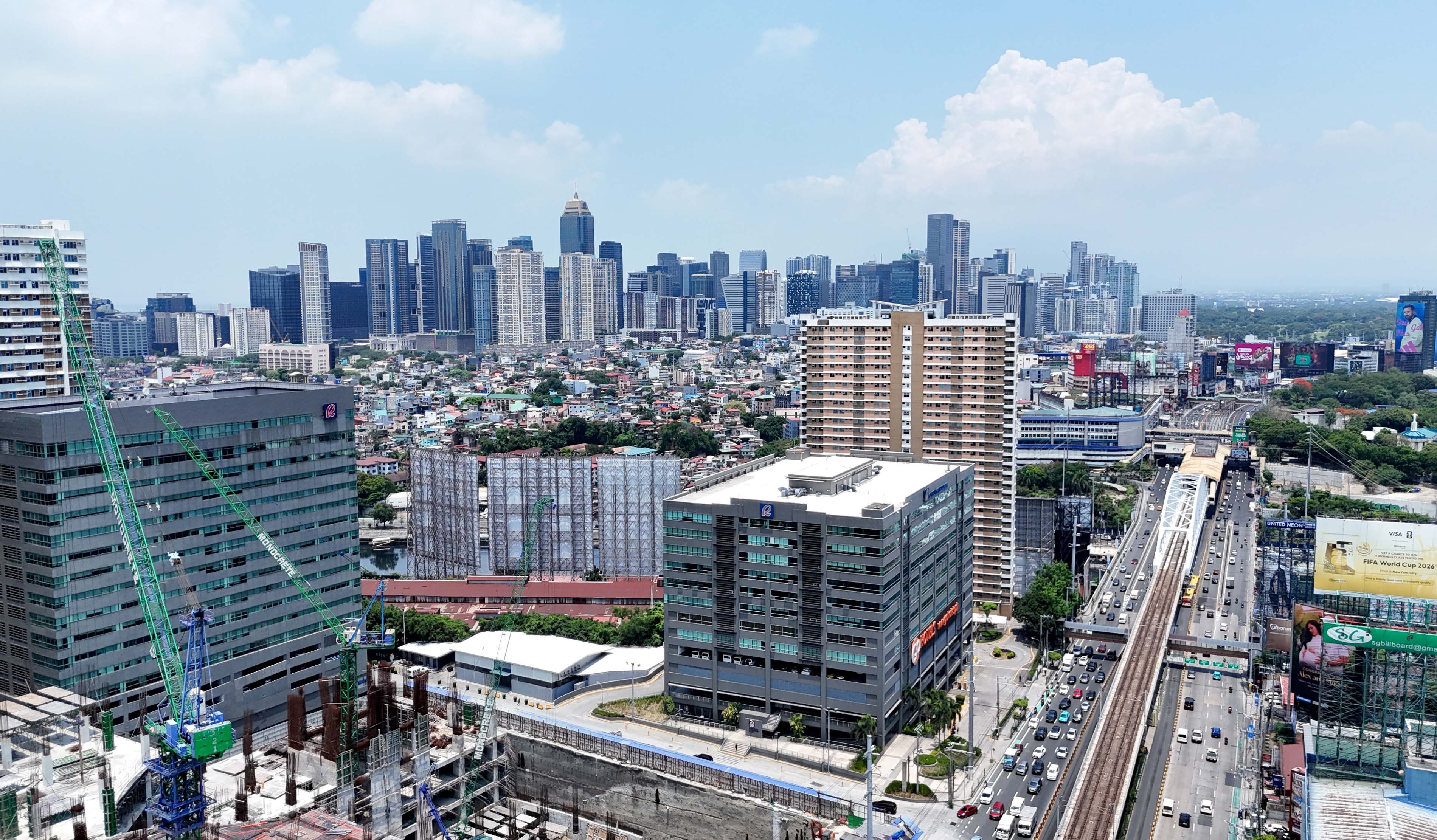 (July 02 2026) A view of the buildings of Taguig and Makati were seen from Mndaluyong City. The World Bank Group's latest country income classifications, released July 1, moved the Philippines from lower-middle-income to upper-middle-income status based on 2025 gross national income per capita estimates. The nation achieved this status after its Gross National Income (GNI) per capita reached $4,850, exceeding the $4,636 threshold for this income bracket.  Under the updated thresholds, upper-middle-income economies are those with GNI per capita of $4,636 to $14,375. Lower-middle-income economies are those with GNI per capita of $1,176 to $4,635, while high-income economies are those above $14,375. Photo/Analy Labor
