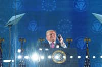 PRESIDENT Donald Trump speaks during a rally at Mount Rushmore National Memorial on 3 July 2026 in Keystone, South Dakota.
