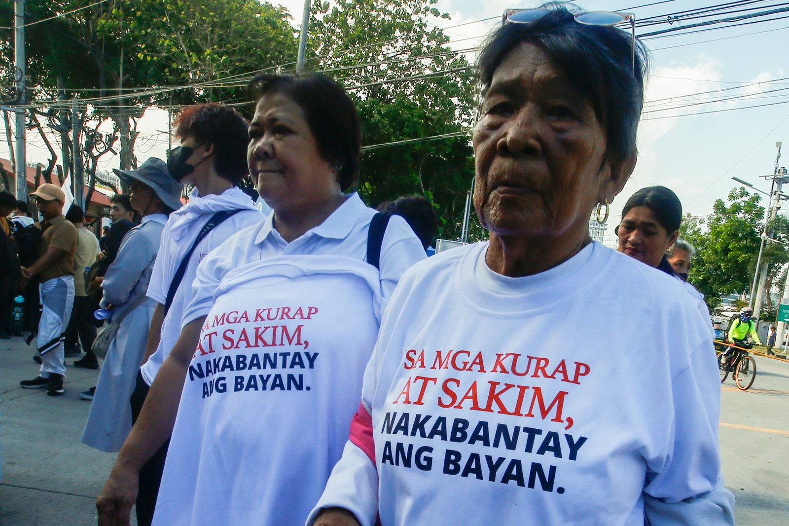 Faith-based groups gather for the "Jericho Walk for Truth and Justice" outside the Philippine Senate along Diokno Boulevard in Pasay City on 04 July 2026. Participants call for integrity, accountability, and justice in the impeachment trial of Vice President Sara Duterte.