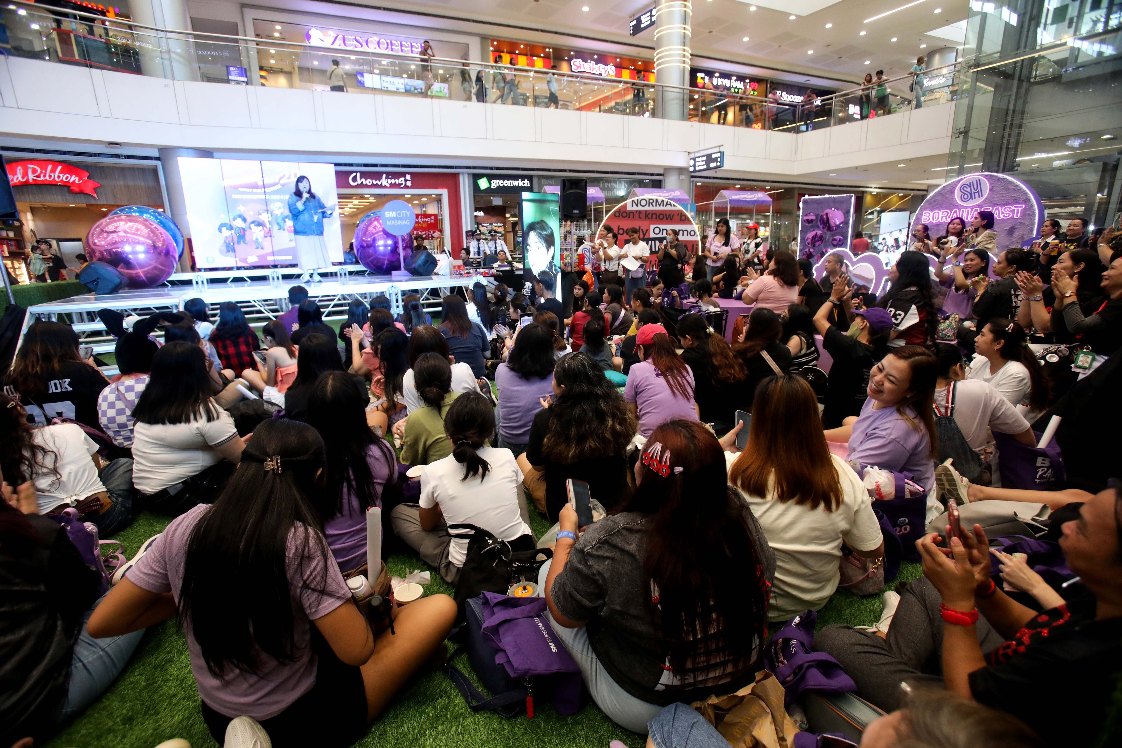 (July 04 2026) Fans of super Kpop group BTS dance and play during the BorahaEast 2.0 ARMY fan gathering at the SM City Masinag in Antipolo, Rizal on Saturday, July 4, 2026.. Photo/Analy Labor