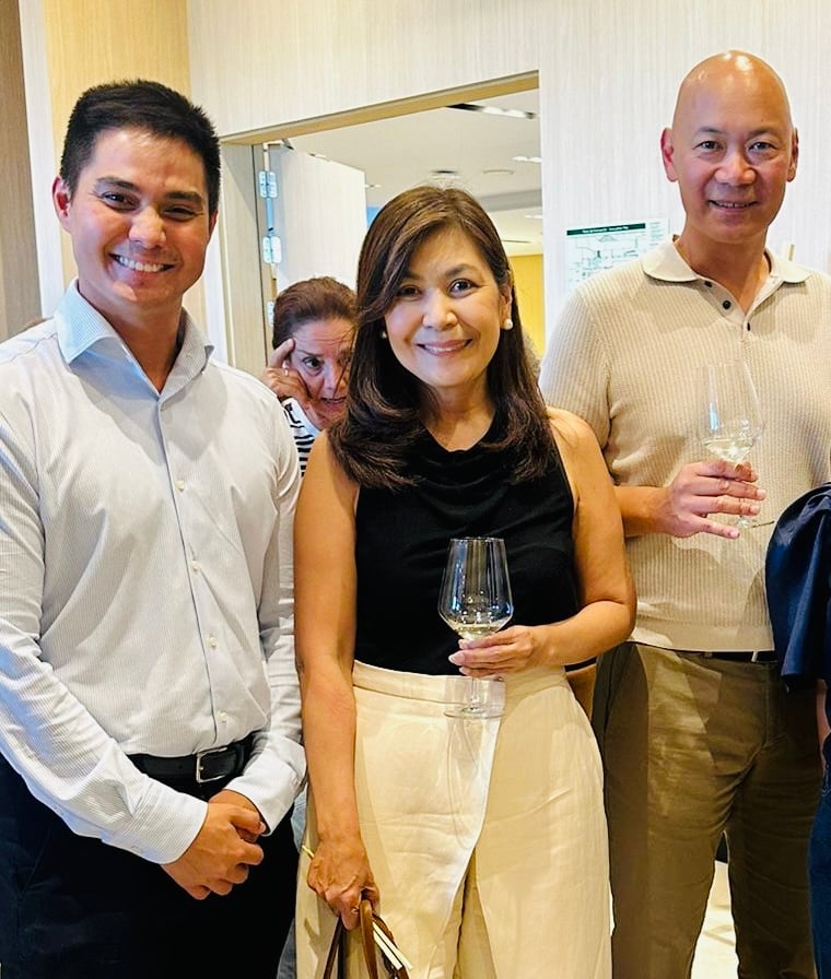 HOTEL 101’s Carlo Paguio, Sari Reyes Jorge and Roy Jorge.
