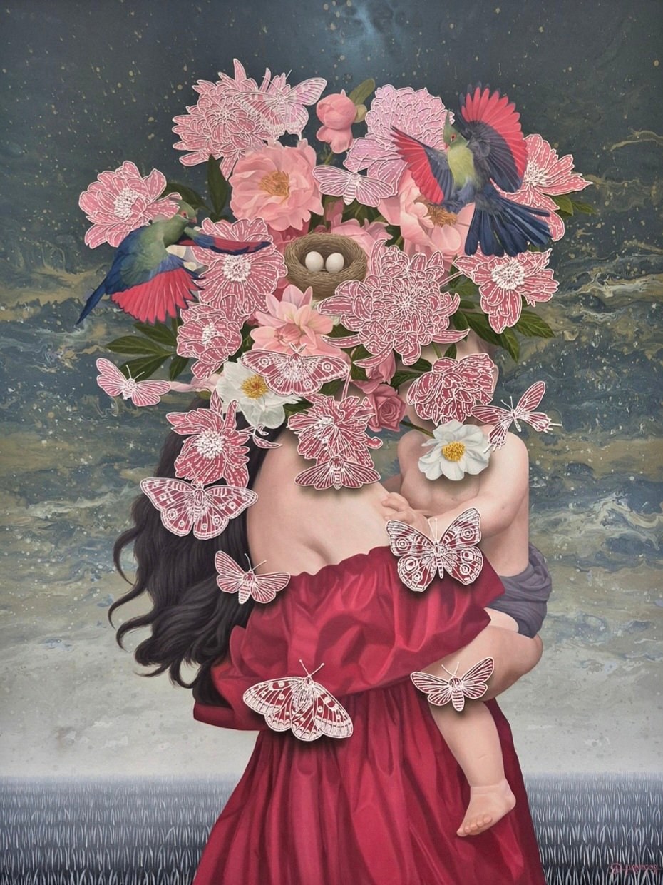 ALVIN Florentino's 'In Her Arms,' 4 x 3ft, oil in canvas, 2025.