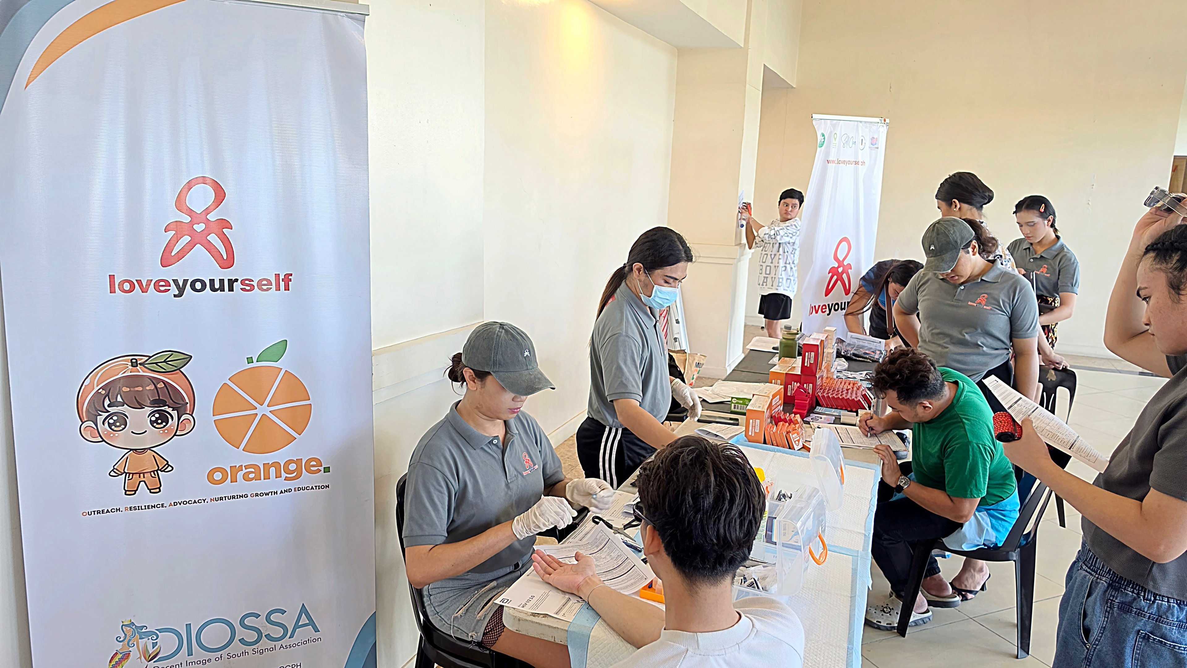 A free HIV testing station courtesy of LoveYourself Inc.
