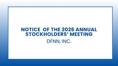 Notice of the 2026 Annual Stockholders Meeting - DFNN, Inc.