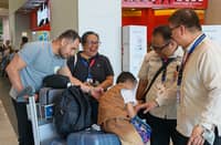 AN abandoned Filipino minor arrives at NAIA Terminal 3 in Pasay City on Monday following repatriation from Jordan. The child had spent nearly two years at a state childcare facility in Amman before being returned to the Philippines.