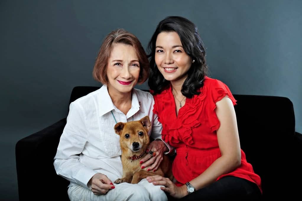 The late Nita Lichauco with current Philippine Animal Welfare executive director Anna Cabrera.