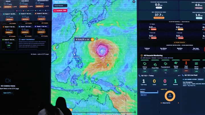 (July 07 2026) QCDRRMO Deputy for Hazard Monitoring Aleandra Rivera monitored the super typhoon with international name (Bavi) at QCDRRMO office in Quezon City on Tuesday July 7 2026, Bavi is expected to enter the Philippine Area of Responsibility (PAR) between Tuesday evening and early Wednesday, The super typhoon, which will be called Inday locally, will maintain its strength as it enters PAR, according to PAGASA. Photo/Analy Labor