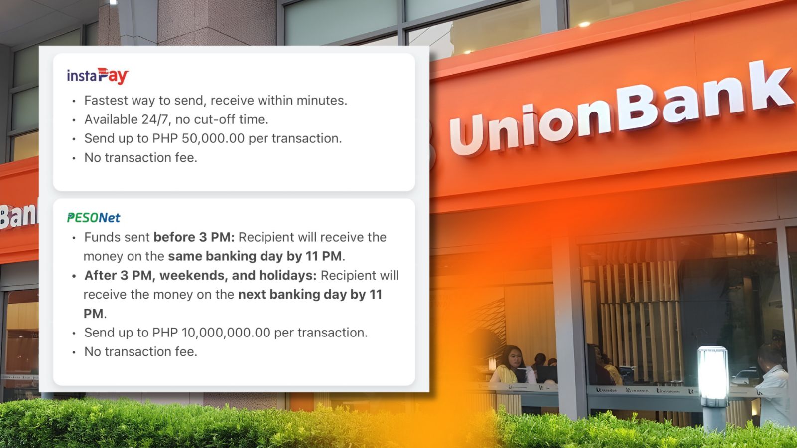 UnionBank waives InstaPay fees