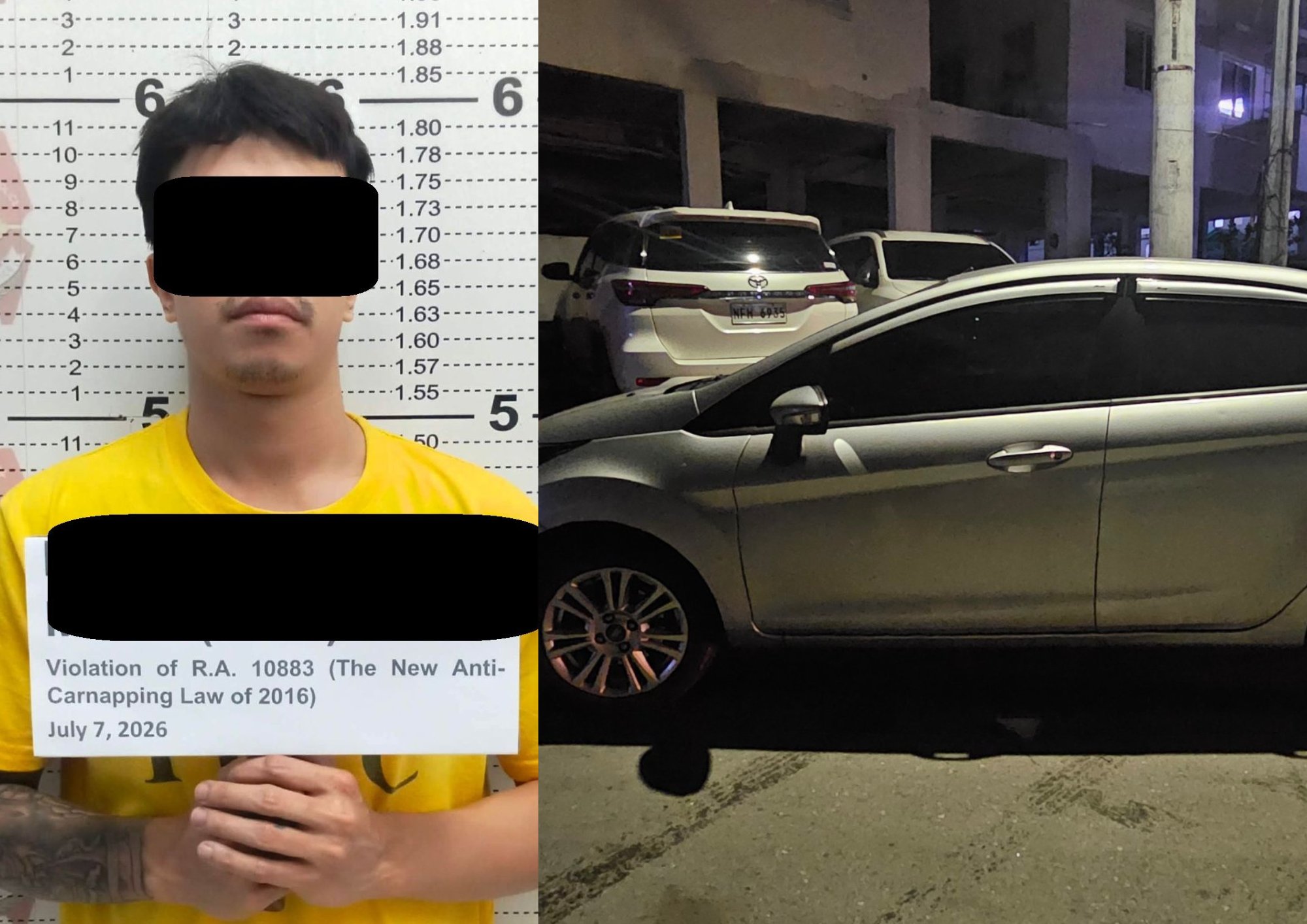 Carnapping suspect nabbed in QC entrapment, stolen vehicle recovered 