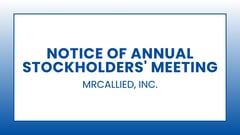 MRCALLIED, INC. - Notice of Annual Stockholders' Meeting