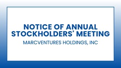 MARCVENTURES HOLDINGS, INC. - Notice of Annual Stockholders' Meeting