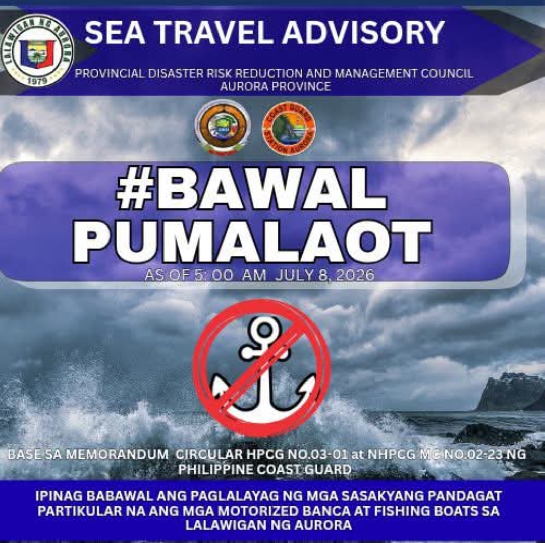 PCG suspends small vessel trips in Aurora as Super Typhoon Bavi stirs rough seas
