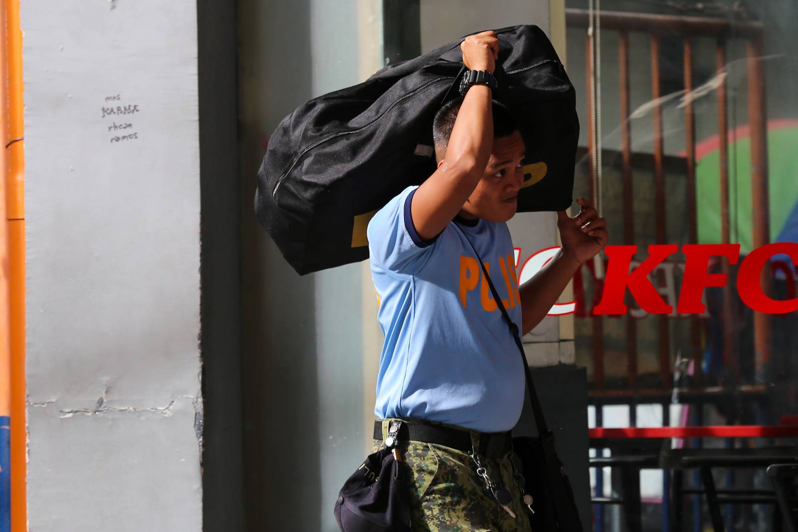 Concrete barriers, razor wire, and container vans block roads leading to the Malacañang Complex in Manila on 10 July 2026 as authorities tighten security ahead of an anti-corruption protest at Liwasang Bonifacio organized by an interfaith group.