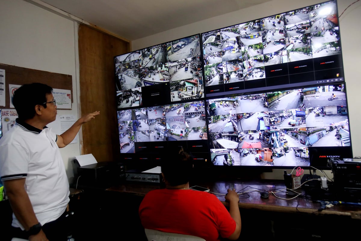 (July 10 2026) Bagong Silangan Barangay Chairman Wilfredo Cara, monitor through CCTV cameras the flood-prone communities in Barangay Silangan, Quezon City, on Friday, July 10, 2026, ahead of typhoon Inday impact, PAGASA said Inday  is bringing stormy weather, heavy rains, and strong winds to Extreme Northern Luzon while enhancing the southwest monsoon (habagat) across the rest of the country. Photo/Analy Labor