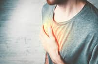 Chest pain caused by reduced blood flow to the heart.