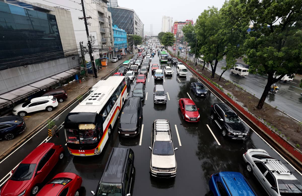 (July 10 2026) Motorists persevere in heavy traffic along Quezon Avenue in Quezon City on Friday July 10 2026. Photo/Analy Labor