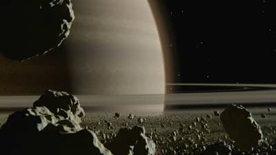 SATURN as seen from its rings.