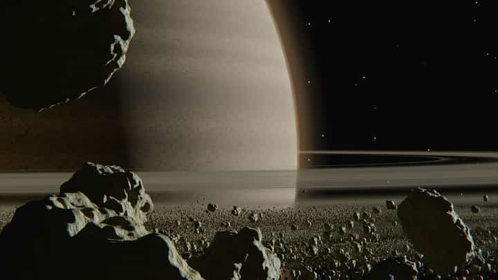 SATURN as seen from its rings.