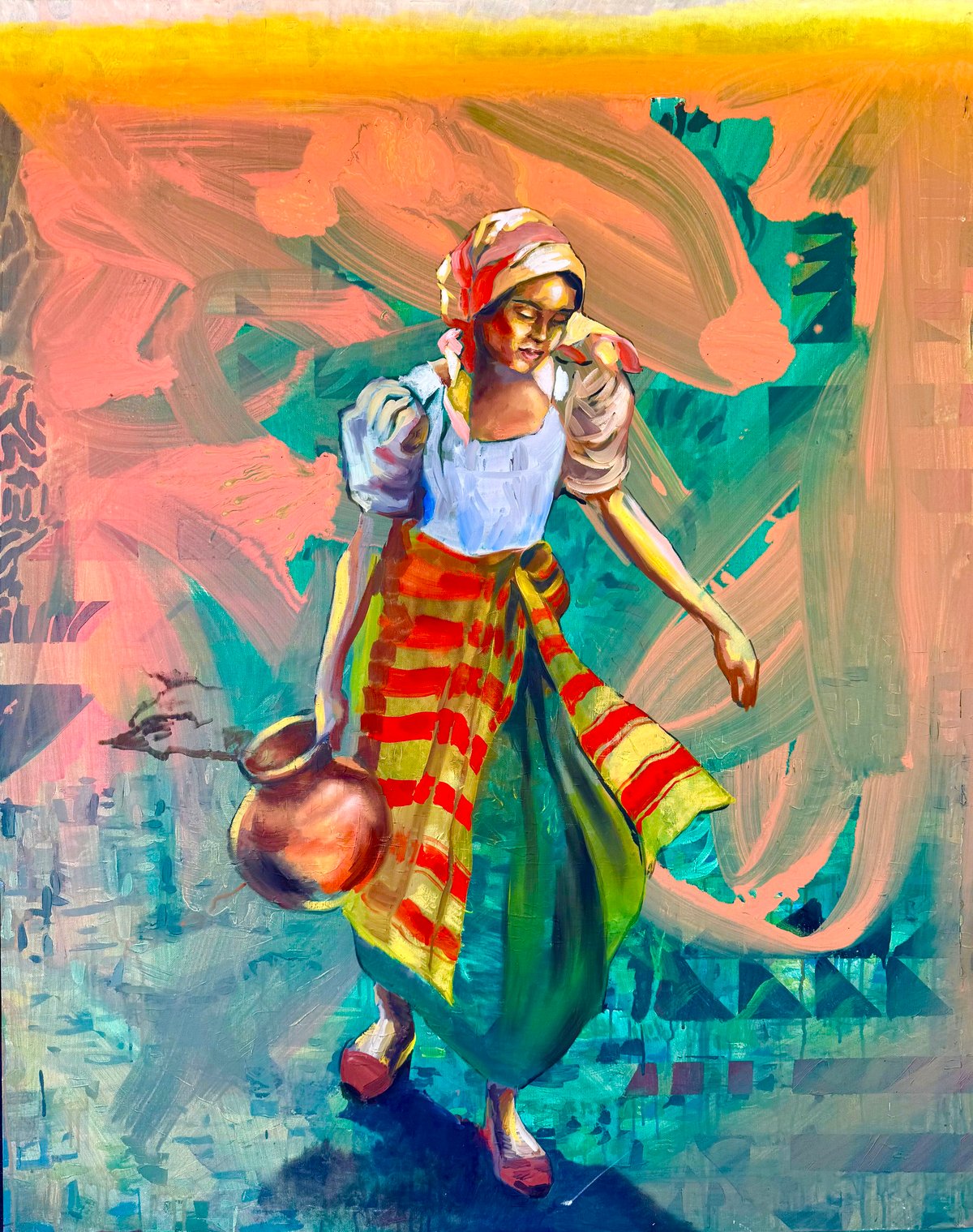 ‘Amorsolo, 5,’ oil and acrylic on canvas, 114 x 144 cm.