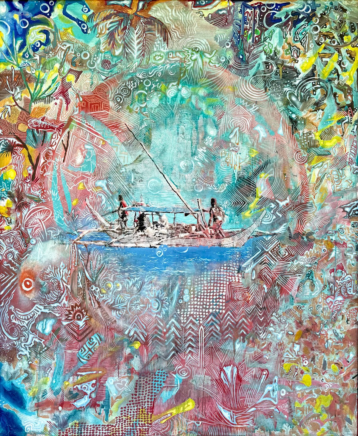 ‘Bangka 4,’ oil and acrylic on canvas, 120 x 145 cm.