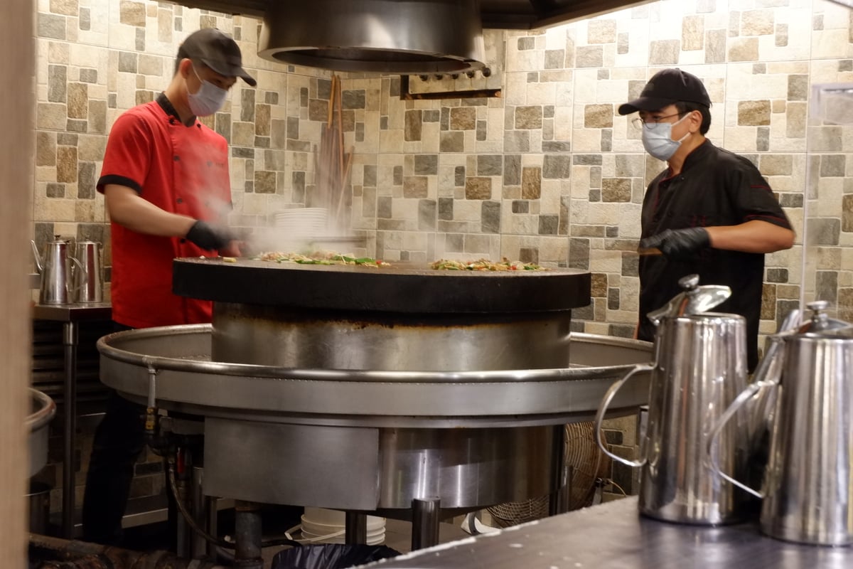 At Great Gobi Mongolian Barbecue, you're the chef—at least until your custom bowl of meat, vegetables, noodles, and sauces hits the giant sizzling grill.