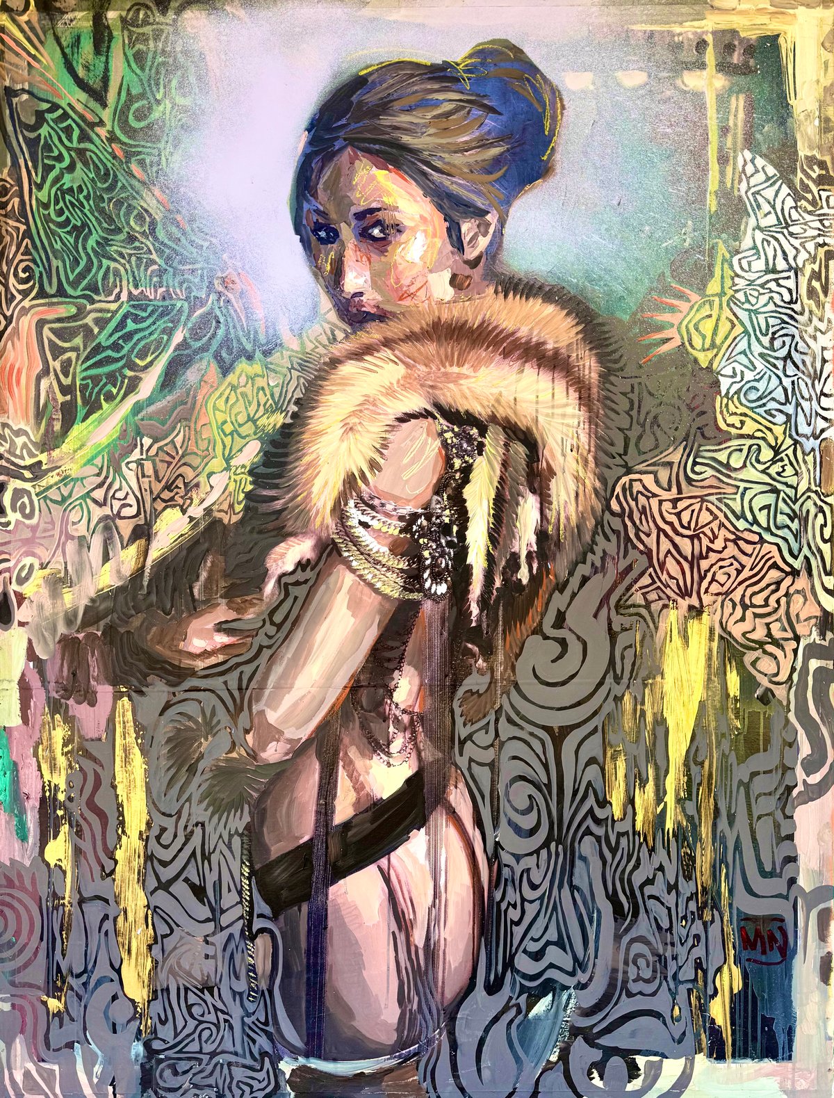 ‘Solenn,’ oil and acrylic on canvas, 131 x 100 cm.