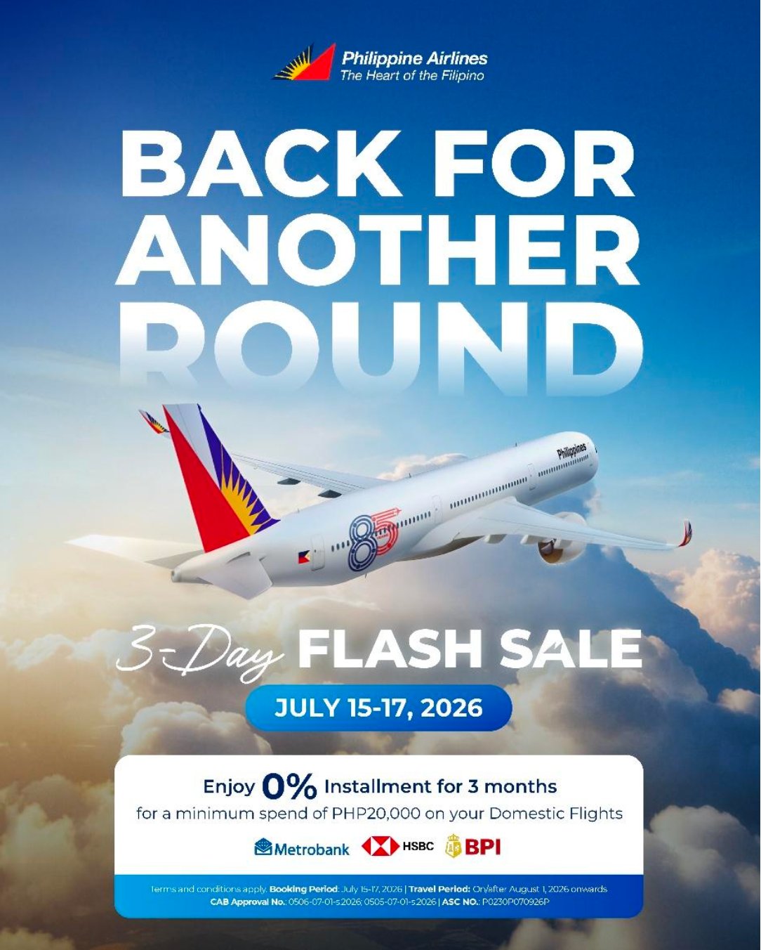 PAL launches 3-day flash sale with up to 50% off domestic fares