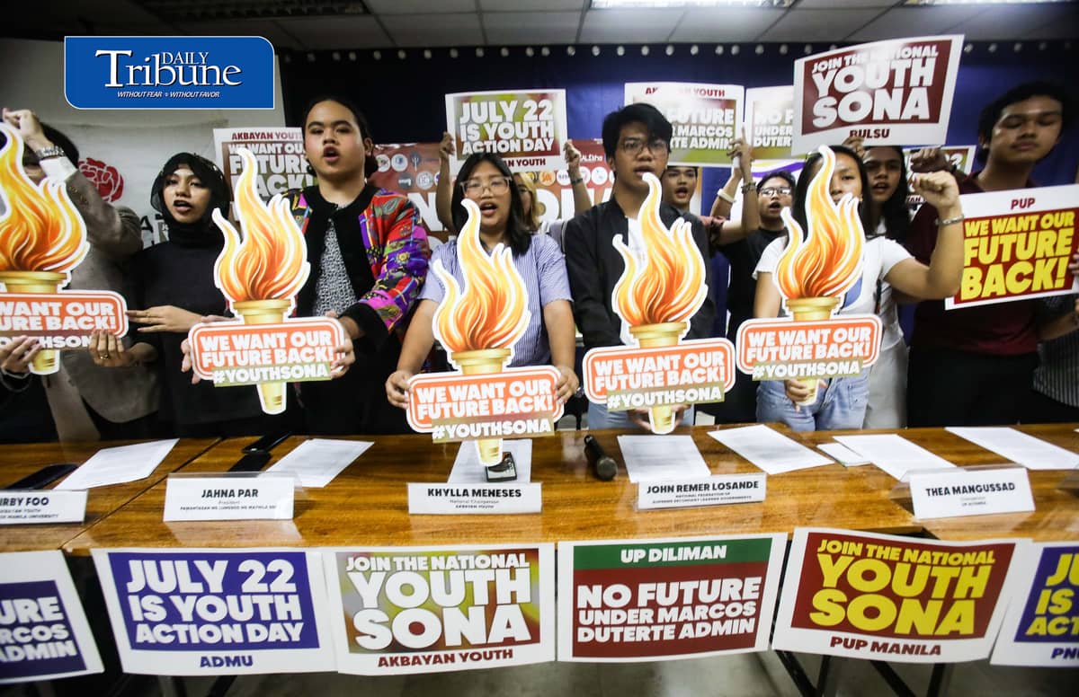 (July 13 2026) Youth and student leaders from across the country launched the National Youth SONA Action Day, a nationwide mobilization set for July 22, call on young filipinos to reclaim the future, the campaign bring together students young workers in simultaneous action nationwide during a press conference held in Quezon City on Monday July 13 2026. The group also announced a human chain and candlelight gathering along Katipunan Avenue days before President Ferdinand Marcos Jr. State of the Nation Address to symbolize the youth’s unity and determination to fight for a better future. Photo/Analy Labor