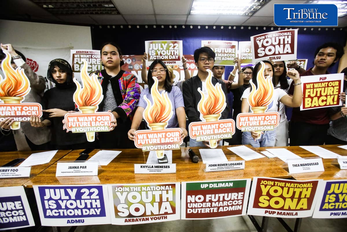 (July 13 2026) Youth and student leaders from across the country launched the National Youth SONA Action Day, a nationwide mobilization set for July 22, call on young filipinos to reclaim the future, the campaign bring together students young workers in simultaneous action nationwide during a press conference held in Quezon City on Monday July 13 2026. The group also announced a human chain and candlelight gathering along Katipunan Avenue days before President Ferdinand Marcos Jr. State of the Nation Address to symbolize the youth’s unity and determination to fight for a better future. Photo/Analy Labor