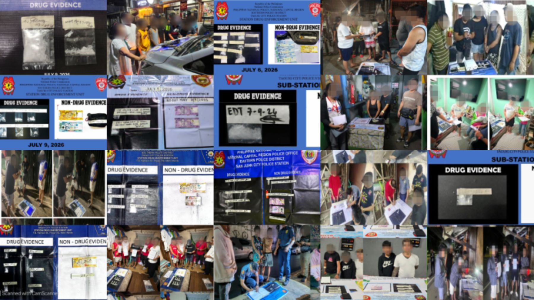 P1.57M in illegal drugs seized in Southern Metro Manila; 104 arrested