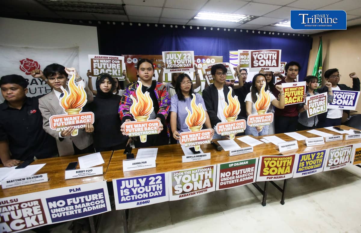 (July 13 2026) Youth and student leaders from across the country launched the National Youth SONA Action Day, a nationwide mobilization set for July 22, call on young filipinos to reclaim the future, the campaign bring together students young workers in simultaneous action nationwide during a press conference held in Quezon City on Monday July 13 2026. The group also announced a human chain and candlelight gathering along Katipunan Avenue days before President Ferdinand Marcos Jr. State of the Nation Address to symbolize the youth’s unity and determination to fight for a better future. Photo/Analy Labor