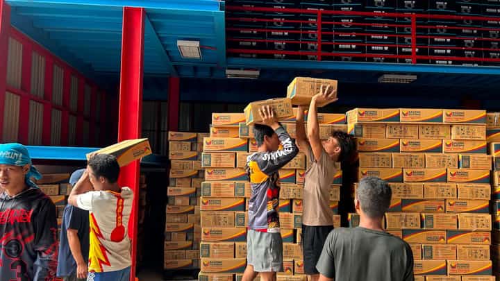 The DSWD Davao Region immediately dispatched thousands of family food packs (FFPs) to Barangay Camalian in Jose Abad Santos, Davao Occidental, on Monday morning, July 13, 2026. The agency reported that the food packs will be distributed to families affected by the recent Super Typhoon Inday and the southwest monsoon (Habagat). (PHOTO COURTESY OF DSWD)