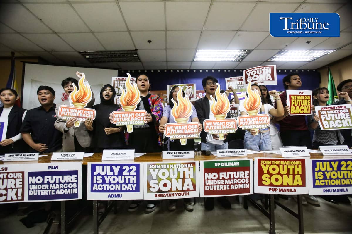 (July 13 2026) Youth and student leaders from across the country launched the National Youth SONA Action Day, a nationwide mobilization set for July 22, call on young filipinos to reclaim the future, the campaign bring together students young workers in simultaneous action nationwide during a press conference held in Quezon City on Monday July 13 2026. The group also announced a human chain and candlelight gathering along Katipunan Avenue days before President Ferdinand Marcos Jr. State of the Nation Address to symbolize the youth’s unity and determination to fight for a better future. Photo/Analy Labor