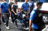 Sen. Rodante Marcoleta arrives at the Sandiganbayan in Quezon City on Wednesday, 15 July, for a hearing on the plunder case stemming from the alleged misuse of a P75-million donation involving former congressman Mike Defensor.